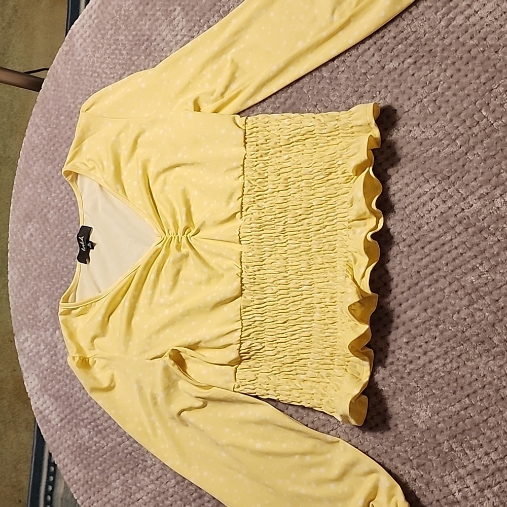 Lipslide yellow polka-dot blouse
